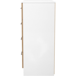 Crowndale Worcester 4 Drawer Slatt Effect and White Chest of Drawers Ready Assembled - Slatt Effect & White - Wilko - thumbnail 5