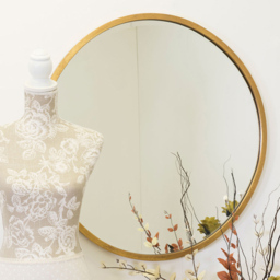 Rowan Gold Round Wall Mirror 79 x 79cm - MirrorOutlet - Wilko - thumbnail 3
