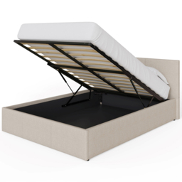 GFW Double Natural Hopsack Fabric End Lift Ottoman Bed with Bonnell Mattress - Cream - Wilko - thumbnail 5
