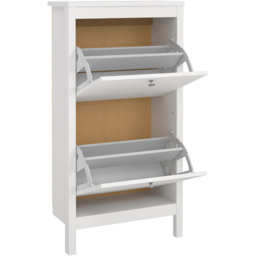 Florence Madrid 2 Flip Down Doors White Shoe Cabinet - Size: 24 x 53 x 102cm - Wilko - thumbnail 5