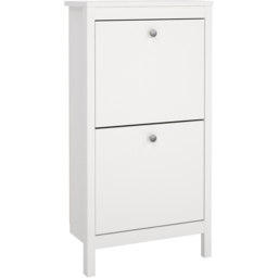 Florence Madrid 2 Flip Down Doors White Shoe Cabinet - Size: 24 x 53 x 102cm - Wilko - thumbnail 3