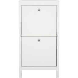 Florence Madrid 2 Flip Down Doors White Shoe Cabinet - Size: 24 x 53 x 102cm - Wilko - thumbnail 4