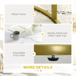 Portland White Marble Effect Nest of Tables Set of 2 - Size: 74 x 74 x 46.3cm - Wilko - thumbnail 7