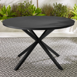 Furniturebox Castres 4 Seater Black Metal Round Outdoor Dining Table - Wilko - thumbnail 1