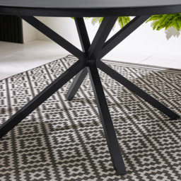 Furniturebox Castres 4 Seater Black Metal Round Outdoor Dining Table - Wilko - thumbnail 4