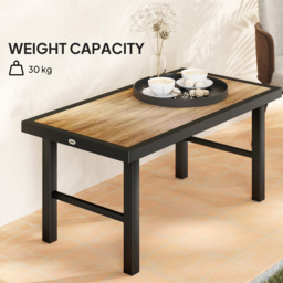 Outsunny Brown Wood Effect Garden Coffee Table - Size: 46 x 53 x 100cm - Wilko - thumbnail 7