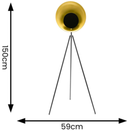 ValueLights Saffy Matte Black and Gold Shade LED Floor Lamp - Wilko - thumbnail 7