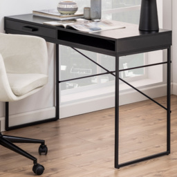 Florence Seaford Single Drawer Single Cube Ash Black Office Desk - Furniture To Go - Wilko - thumbnail 1