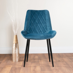 Furniturebox Arona Cesano Concrete Effect 6 Seater Round Dining Set Grey Black and Blue - Wilko - thumbnail 4