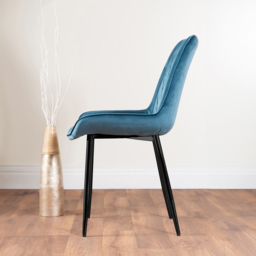 Furniturebox Arona Cesano Concrete Effect 6 Seater Round Dining Set Grey Black and Blue - Wilko - thumbnail 5
