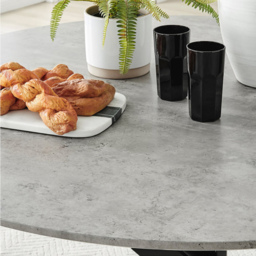 Furniturebox Arona Cesano Concrete Effect 6 Seater Round Dining Set Grey Black and Blue - Wilko - thumbnail 6