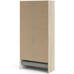 Florence Space Single Drawer 2 Door Oak Wardrobe - Size: 2 Door, Single Drawer - Brown - Furniture To Go - Wilko - thumbnail 7