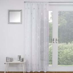 White Birch Panel Voile Curtain 122 x 140cm - Size: W 122 x D 140cm - Wilko - thumbnail 1