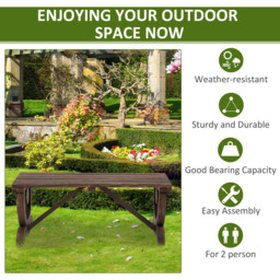Outsunny 2 Seater Brown Garden Bench Seat - Wilko - thumbnail 7