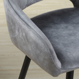Portland Dark Grey Velvet Touch Bar Stool Set of 2 - Wilko - thumbnail 4