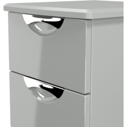 Crowndale Camden 2 Drawer Grey Gloss and Dusk Grey Compact Bedside Cabinet Ready Assembled - Grey Gloss & Dusk Grey - Wilko - thumbnail 6