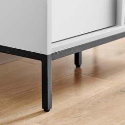 Furniturebox Sval 2 Door Single Drawer Off White Small Wooden Sideboard - Size: 40 x 80 x 40cm - Wilko - thumbnail 4