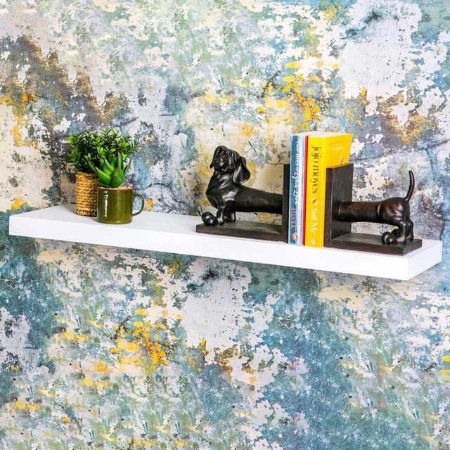 Harbour Housewares 80cm 3 Pack White Floating Wall Shelf - Size: 28 x 86 x 8cm - Wilko - image 1