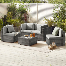 Furniturebox Windermere 4 Seater Grey Rattan Sofa Lounge Set - Wilko - thumbnail 1