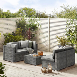 Furniturebox Windermere 4 Seater Grey Rattan Sofa Lounge Set - Wilko - thumbnail 6