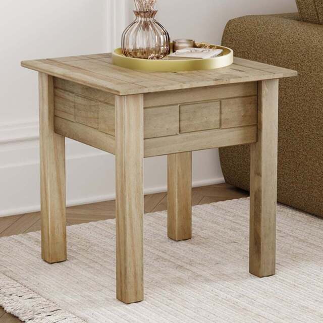 Vida Designs Panama Pine Lamp Table - Size: 50 x 50 x 52cm - Brown - Wilko - image 1