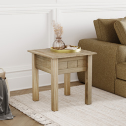 Vida Designs Panama Pine Lamp Table - Size: 50 x 50 x 52cm - Brown - Wilko - thumbnail 5