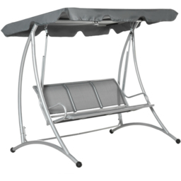 Outsunny 3 Seater Dark Grey Swing Chair with Canopy - Wilko - thumbnail 3