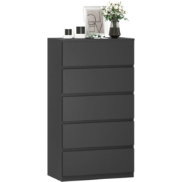 Portland 5 Drawer Black Chest of Drawers - Wilko - thumbnail 3