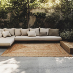 tectake Glim Jute Woven Rug 230 x 160 x 0.5cm - Size: 0.5 x 160 x 230cm - Brown - Wilko - thumbnail 3