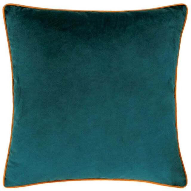 Paoletti Meridian Teal Tiger Velvet Cushion - Size: 55 x 55 cm - Multi - Wilko - image 1