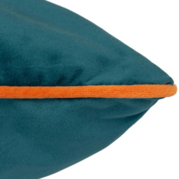 Paoletti Meridian Teal Tiger Velvet Cushion - Size: 55 x 55 cm - Multi - Wilko - thumbnail 4