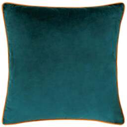 Paoletti Meridian Teal Tiger Velvet Cushion - Size: 55 x 55 cm - Multi - Wilko - thumbnail 1
