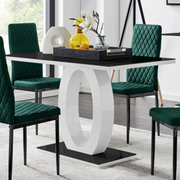Furniturebox Lucia Valera 4 Seater Dining Set Black Gloss and Green - Wilko - thumbnail 3