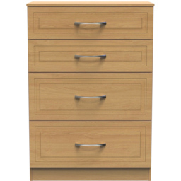 Crowndale Dorset 4 Drawer Modern Oak Chest of Drawers Ready Assembled - Wood - Wilko - thumbnail 4