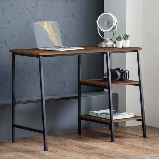 Julian Bowen Tribeca 2 Shelves Walnut Desk - Size: 45 x 104 x 72cm - Black - Wilko - image 1