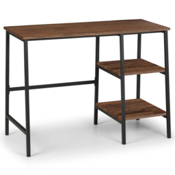Julian Bowen Tribeca 2 Shelves Walnut Desk - Size: 45 x 104 x 72cm - Black - Wilko - thumbnail 3