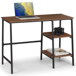 Julian Bowen Tribeca 2 Shelves Walnut Desk - Size: 45 x 104 x 72cm - Black - Wilko - thumbnail 5