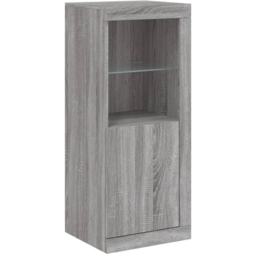 vidaXL 2 Door 12 Shelf Grey Sonoma Wooden Sideboard with LED Lights 3 Piece - Size: 100 x 37 x 142.5cm - Wilko - thumbnail 6