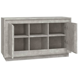 vidaXL 2 Door 2 Shelf Concrete Grey Wooden Sideboard - Size: 60 x 102 x 35cm - Wilko - thumbnail 5