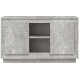 vidaXL 2 Door 2 Shelf Concrete Grey Wooden Sideboard - Size: 60 x 102 x 35cm - Wilko - thumbnail 6