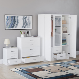 Vida Designs Riano White 3 Piece Bedroom Furniture Set - Wilko - thumbnail 6
