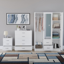 Vida Designs Riano White 3 Piece Bedroom Furniture Set - Wilko - thumbnail 4