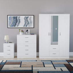 Vida Designs Riano White 3 Piece Bedroom Furniture Set - Wilko - thumbnail 3