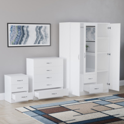 Vida Designs Riano White 3 Piece Bedroom Furniture Set - Wilko - thumbnail 5