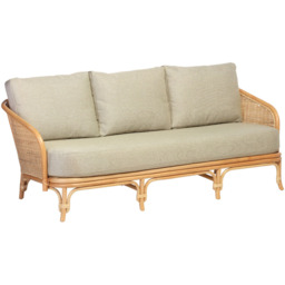 Desser Furniture Royal 3 Seater Roma Sage Natural Rattan Sofa - Brown - Wilko - thumbnail 3