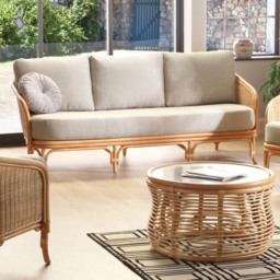 Desser Furniture Royal 3 Seater Roma Sage Natural Rattan Sofa - Brown - Wilko - thumbnail 7