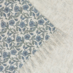 Paoletti Delphine Delph Blue Printed Cotton Throw - Size: 170 x 130cm - Wilko - thumbnail 6