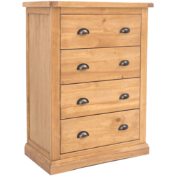 Cabinet Bits Lucca 4 Drawer Antique Wax Brass Cup Handle Chest of Drawers - Brown - Wilko - thumbnail 4