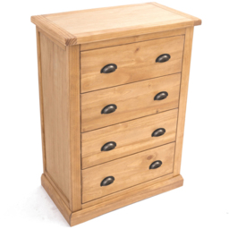 Cabinet Bits Lucca 4 Drawer Antique Wax Brass Cup Handle Chest of Drawers - Brown - Wilko - thumbnail 5