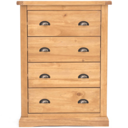 Cabinet Bits Lucca 4 Drawer Antique Wax Brass Cup Handle Chest of Drawers - Brown - Wilko - thumbnail 3